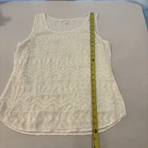 mi ami White Sleeveless Shirt Layering‎ Tank Top Size Small Coastal Beach Boho thumbnail 7