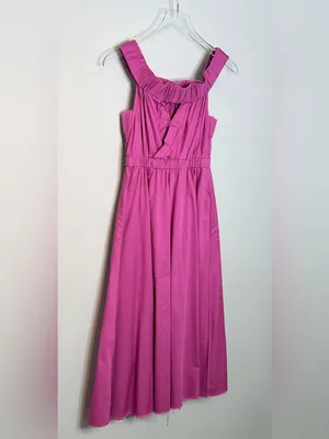 Anthropologie Maeve Pink Purple Fuchsia Mona Off Shoulder Midi Dress thumbnail 8