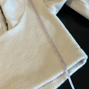 Free People Women's Sherpa Fleece Quarter Zip Pullover Cream White Cropped Small thumbnail 11
