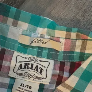 ARIAT Maria Plaid Shirt Embroidered Pearl Snaps Western XL NEW thumbnail 4