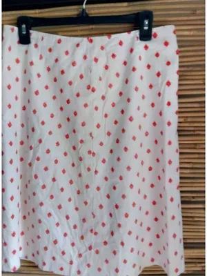 Brooks Brothers 6 Preppy White Red Splat Dot Straight Skirt thumbnail 2