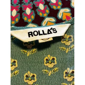 Rollas Cleo Emmy Lou Wrap Dress Teal Floral Print Mini V-Neck Short‎ Sleeve XS 6 thumbnail 8