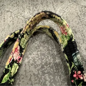 VERA BRADLEY Black Botanica Small Tic Tac Tote Shoulder Bag Purse AS IS thumbnail 3