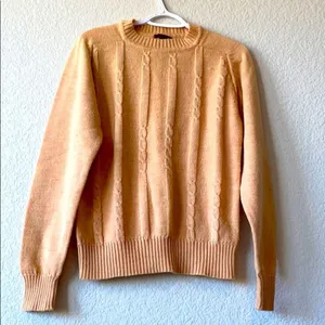 Vintage Horizon cable knit sweater peachy pink granny core thumbnail 1