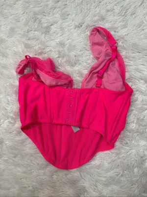 Urban outfitters pink mesh corset top M thumbnail 2