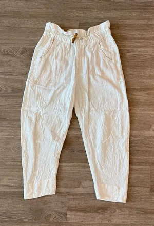 Free People Paradise Toggle Cropped White Pants, Size XS thumbnail 1