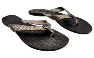 Tory Burch Thora Sandal Flip Flop Thong Logo Snake Quiet Luxury Resort Old Money thumbnail 1