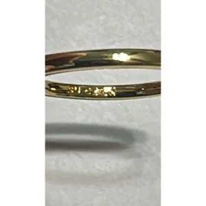 Gold Tone round Cubic Zirconia CZ Solitaire Ring Clear stone 4 prong Size 7 thumbnail 2