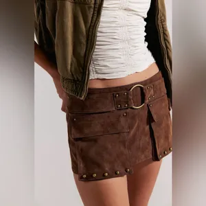 Free people Micro Mini Suede Cargo Skort thumbnail 3