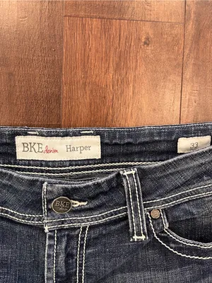 Buckle BKE Jeans Women's Blue Denim Harper Skinny Pants Size 33 33x30 Dark Wash thumbnail 2
