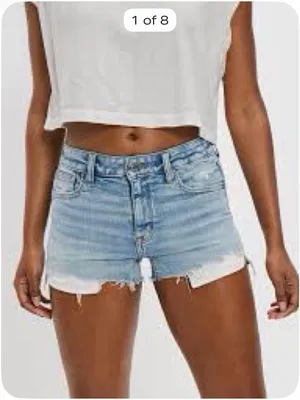 American Eagle Outfitters Light Wash Distressed Denim Shorts thumbnail 1