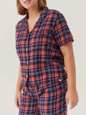 Pact Leighton Plaid Organic Cotton Flannel Pajama Set Size Small thumbnail 4