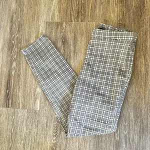 Uniqlo grey check  cropped drawstring pants thumbnail 11