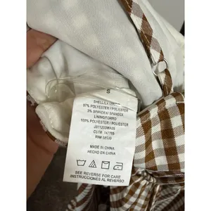 Speechless Brown Gingham Check Mini Dress Ruched Cutout Smocked Small thumbnail 3