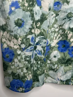 Tuckernuck Jardin De Fleurs Royal Shirt Dress Blue Floral Sleeveless Medium M thumbnail 9