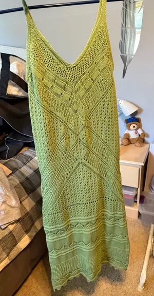Sleeveless Knit Maxi Dress in Light Green thumbnail 1