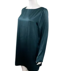 Madewell Satin Shift Mini Dress in‎ Smokey Spruce Size Medium thumbnail 3
