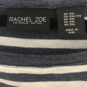 Rachel Zoe Blue White Striped Top XXL Dolman Sleeve thumbnail 3