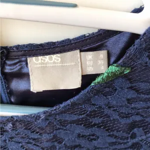 🌺👗$125 ASOS Navy Embroidered Lace Dress XS 2 4 Wedding Prom Holiday Occasion thumbnail 6