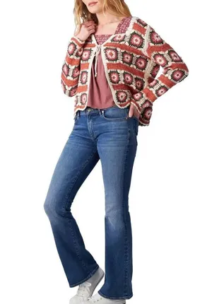 Lucky Brand Geo Crochet Cardigan Size L New w/Tag $149 thumbnail 15