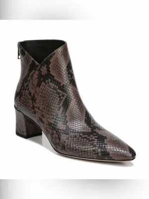 Vince Brown Snakeskin-Print Leather Ankle Boot Size 6.5 thumbnail 16