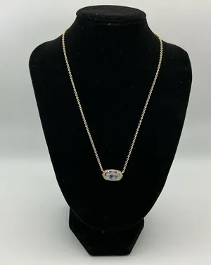 NWT Kendra Scott Gold Adjustable Lariat Necklace Clear Star Confetti thumbnail 1