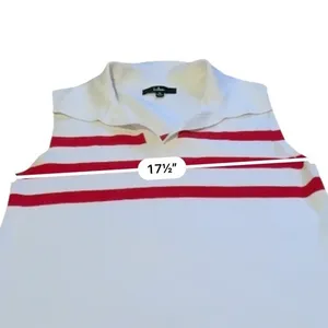 Lulus Striped Sleeveless‎ Sweater Dress Womens M White Red Polo Collar Knit Mini thumbnail 15