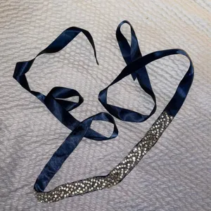 Navy blue and silver rhinestone - 74" in length thumbnail 1
