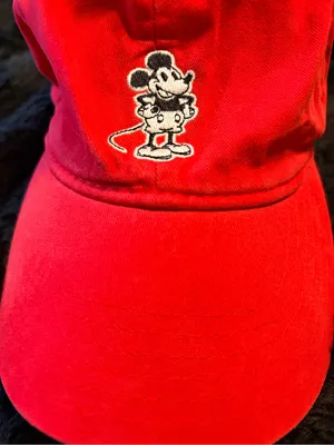 Vintage A True Original Disney Red Baseball Cap with Mickey Mouse thumbnail 2