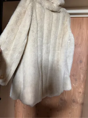Vintage Cream Fur Coat - Women's Winter Jacket thumbnail 3