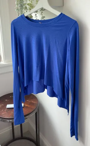 free people blue long sleeve top  thumbnail 1