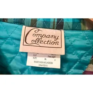 Company Collection Vintage Quilted Button Up Jacket Blue/Green Plaid XL thumbnail 4