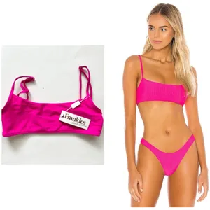 Frankie’s Bikinis Boots Ribbed Bralette Bikini top small NEW thumbnail 2