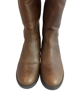 Santana Canada Tall Brown Leather Boots Sherpa Lining Rugged Outsole Size 8 thumbnail 3