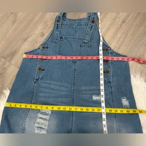 Women's Distressed Blue Denim Overalls (Oversize) Size L thumbnail 4