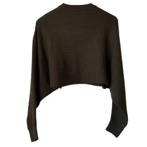 Wilfred Free Lolan Olive Green Merino Wool Cropped Dolman Sleeve Sweater Top 2 thumbnail 4