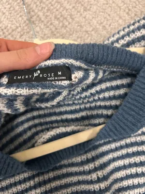 Blue Striped Off the Shoulder Top thumbnail 3