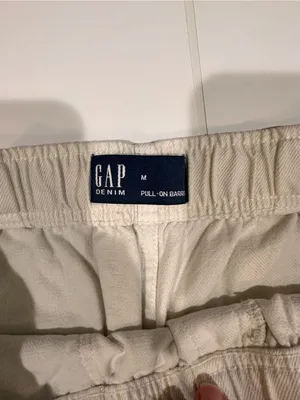Gap Pull-On Barrel Pants Medium Milk Ivory Cotton Lyocell Utility thumbnail 6