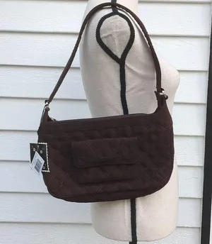 NWT Vera Bradley Espresso Quilted Shoulder Bag thumbnail 1
