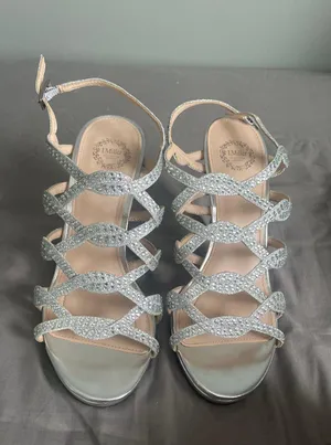 Silver Rhinestone Heels thumbnail 2