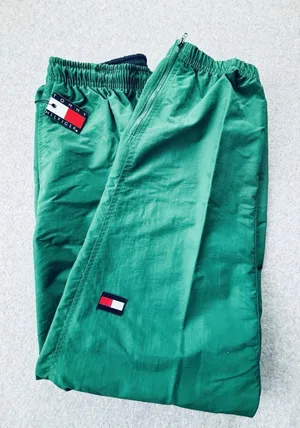 Vintage‎ Tommy Hilfiger Track Pants Green Baggy Windbreaker Logo Mens M NWT 90s thumbnail 1