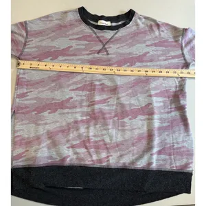 Happy Days Camo Sweatshirt Small Oversized Camouflage Travel Lounge Vacation thumbnail 4