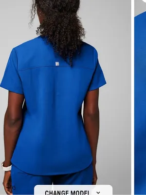 Fabletics Vital 1-Pocket Royal Blue Scrub Top thumbnail 4