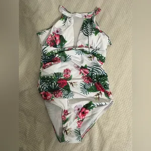 Floral Print Women's One Piece Swimsuit thumbnail 5