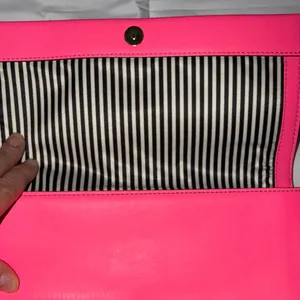 Kate Spade Vibrant Pink Clutch with Bow Accent thumbnail 3