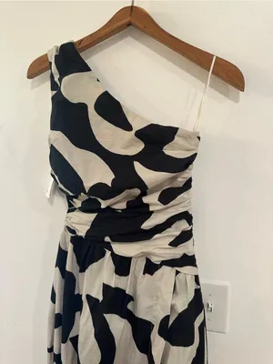 Abercrombie & Fitch NEW Fiore One Shoulder Maxi Cut Out Dress Women’s XS Pockets thumbnail 2
