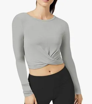 Bestisun Yoga crop top long sleeve. Size medium thumbnail 1