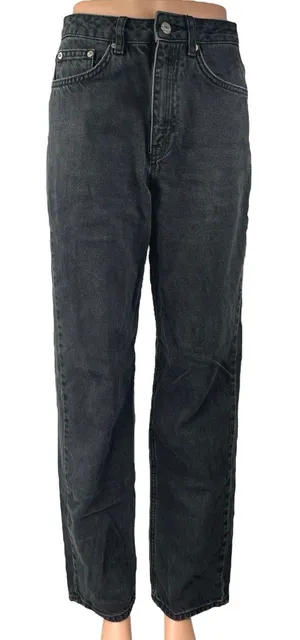 NA-KD Women's Black High Waisted Straight Wide Leg Casual Denim Jeans Size 34 thumbnail 1