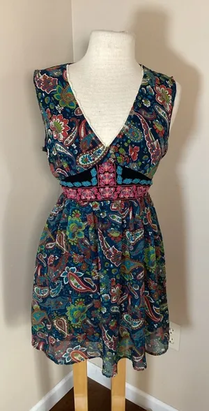Flying Tomato Paisley Print Sleeveless Dress Size Medium thumbnail 1