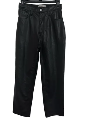 Abercrombie Curve Love Ankle Straight Ultra Hi-Rise Faux Leather Pants 28 thumbnail 2